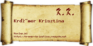 Krámer Krisztina névjegykártya