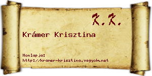 Krámer Krisztina névjegykártya