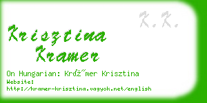 krisztina kramer business card